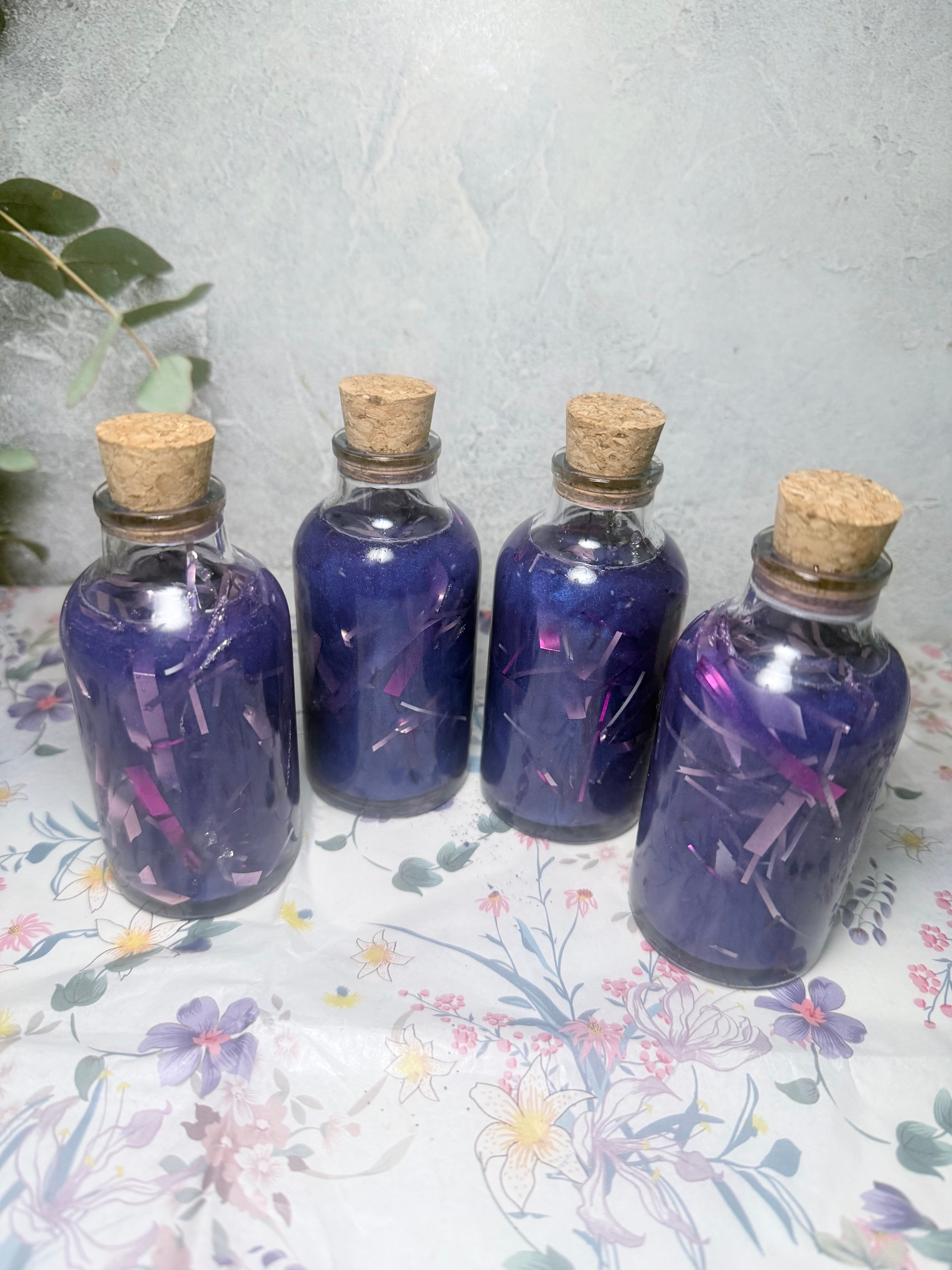 🔮 Amethyst Veil Shimmering Apothecary Bottles 🔮