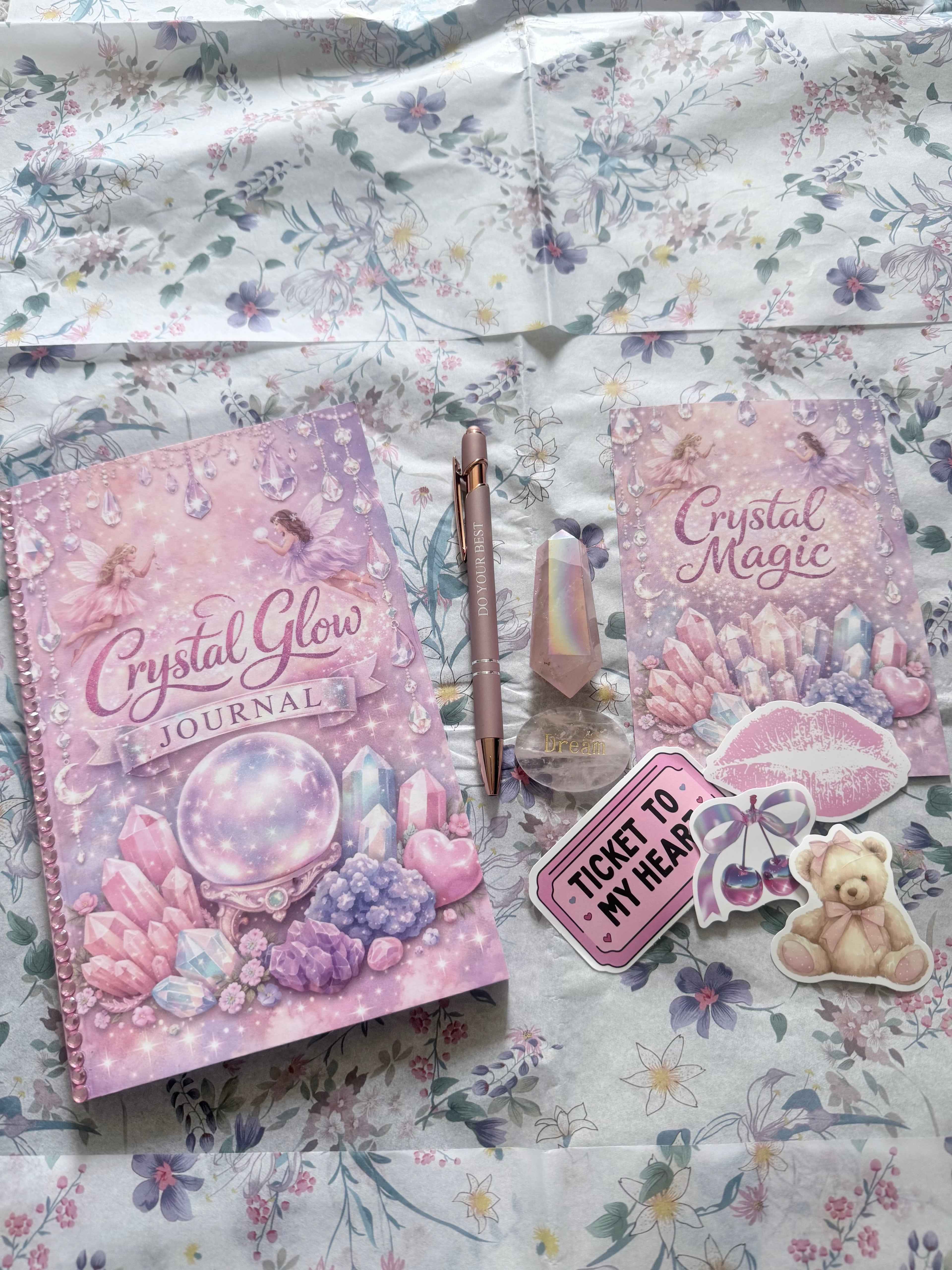 💖 Crystal Journal Gift Sets With Rose Aura Crystal 💖