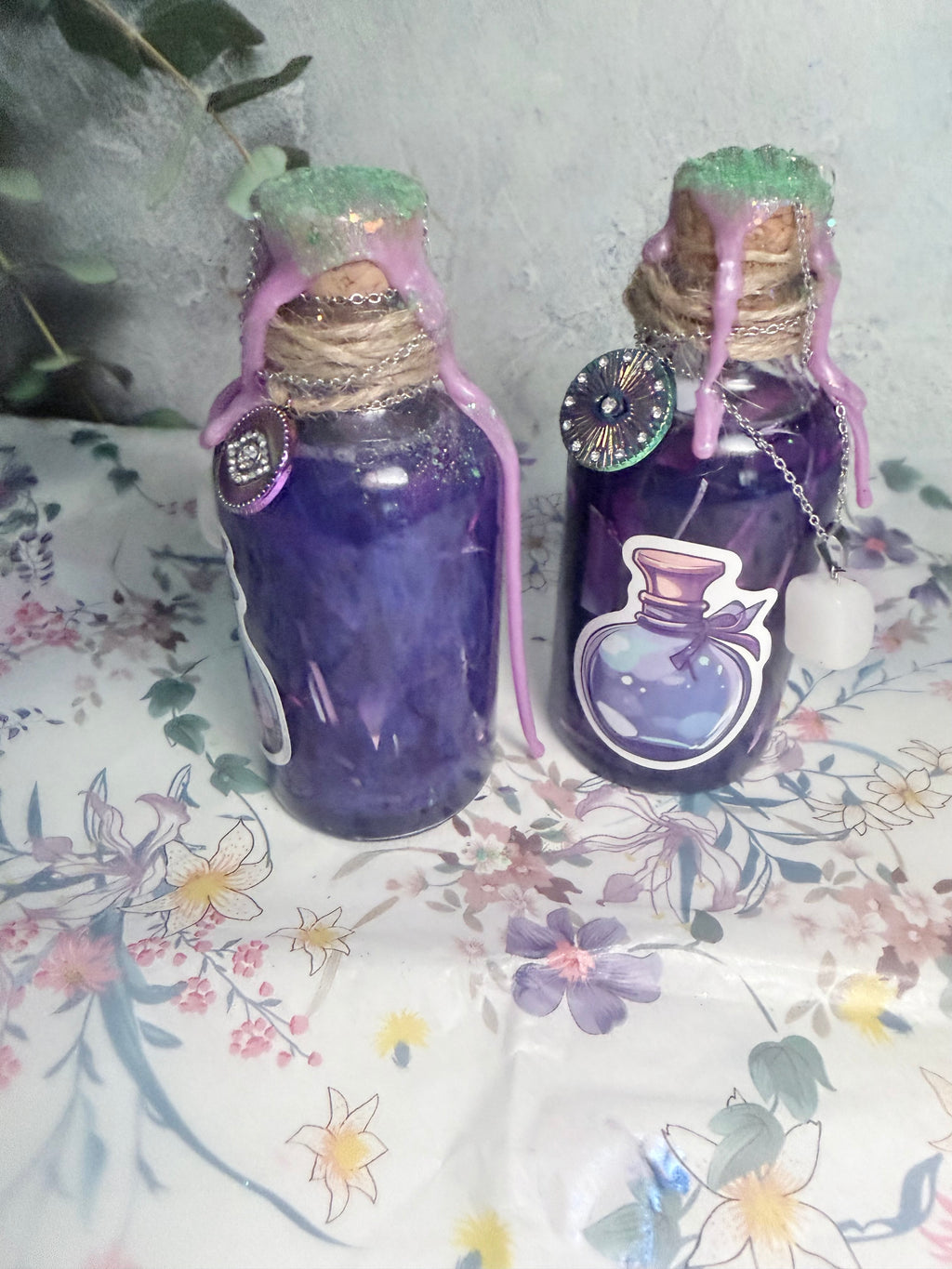 🔮 Amethyst Veil Shimmering Apothecary Bottles 🔮