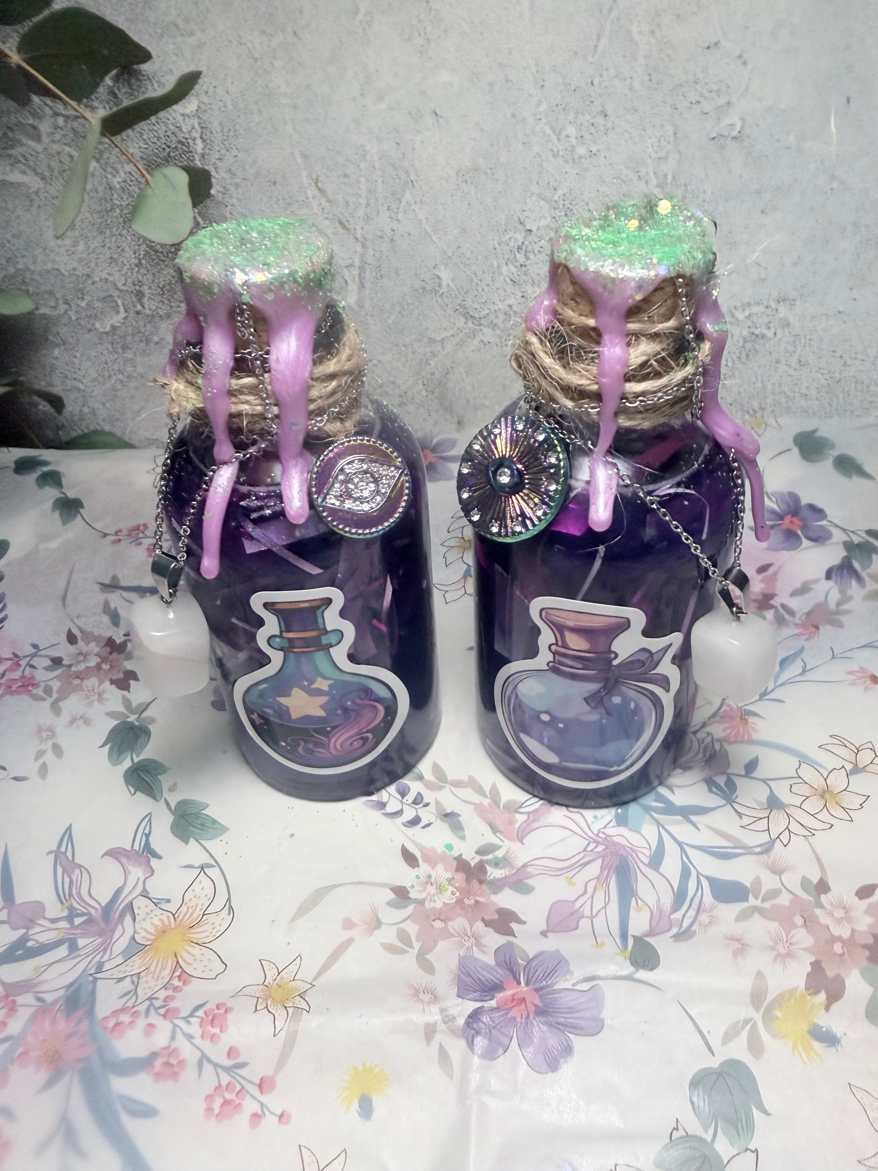 🔮 Amethyst Veil Shimmering Apothecary Bottles 🔮