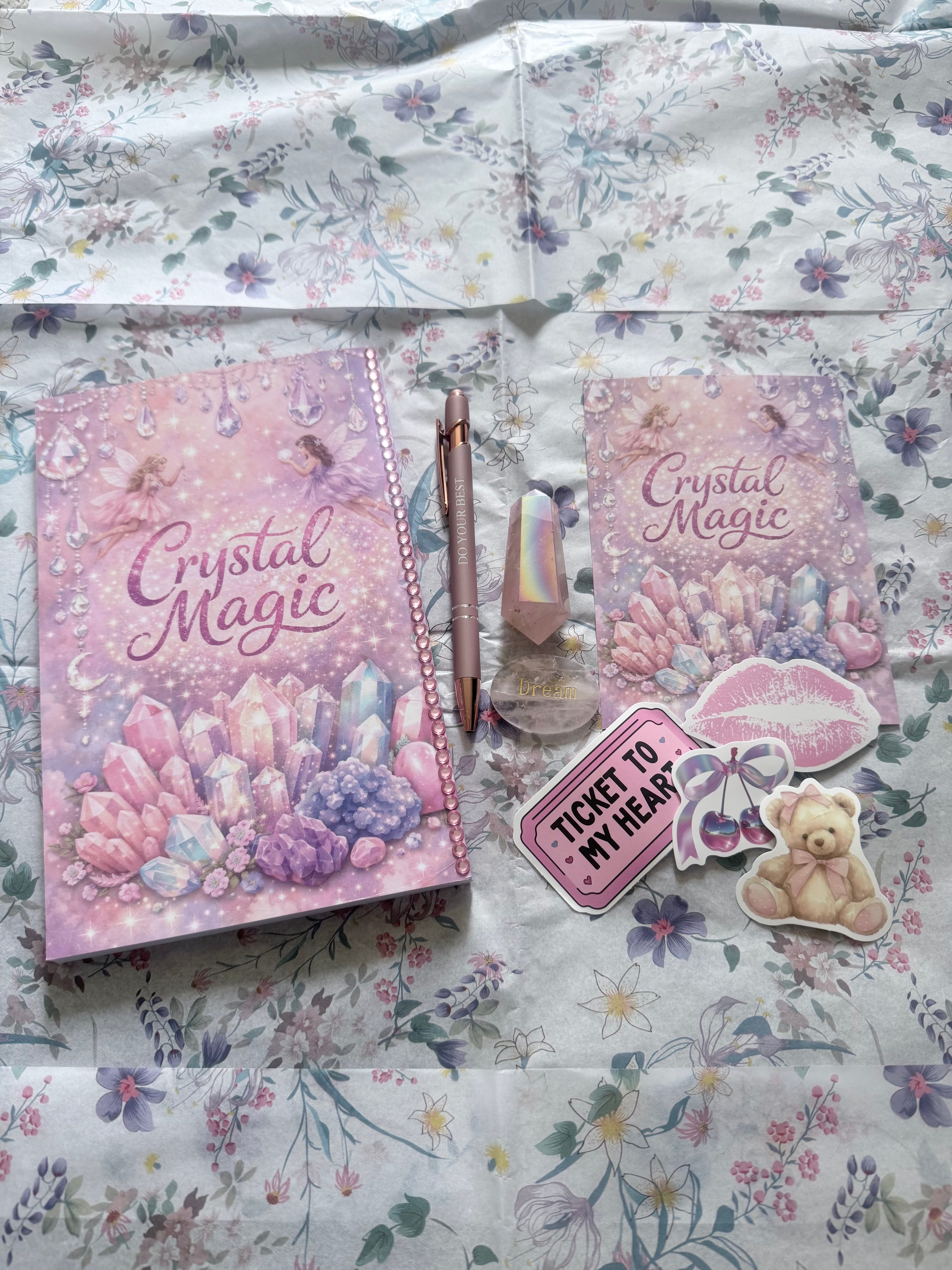 💖 Crystal Journal Gift Sets With Rose Aura Crystal 💖