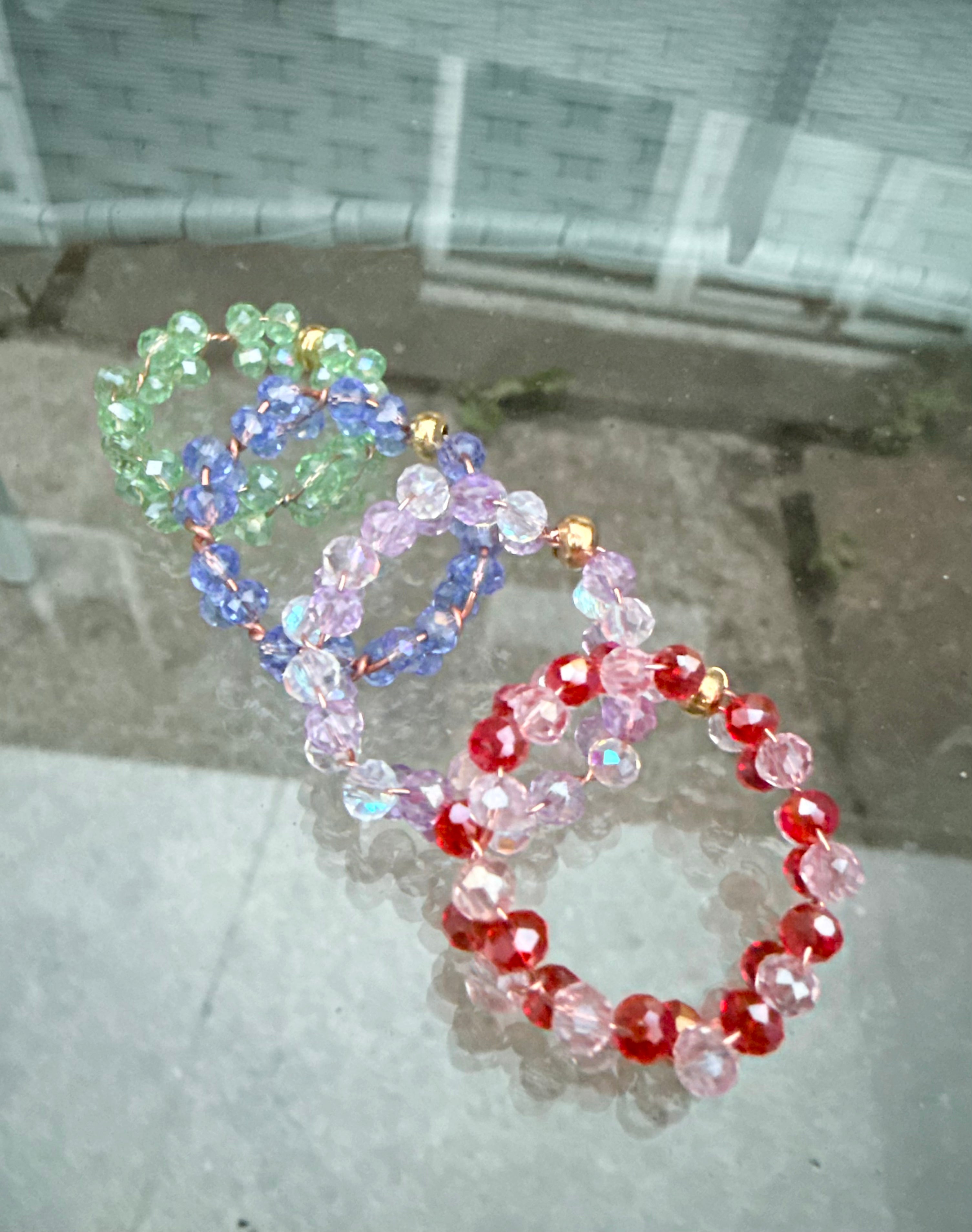🦋 New Beaded Glass Wire Rings 🦋