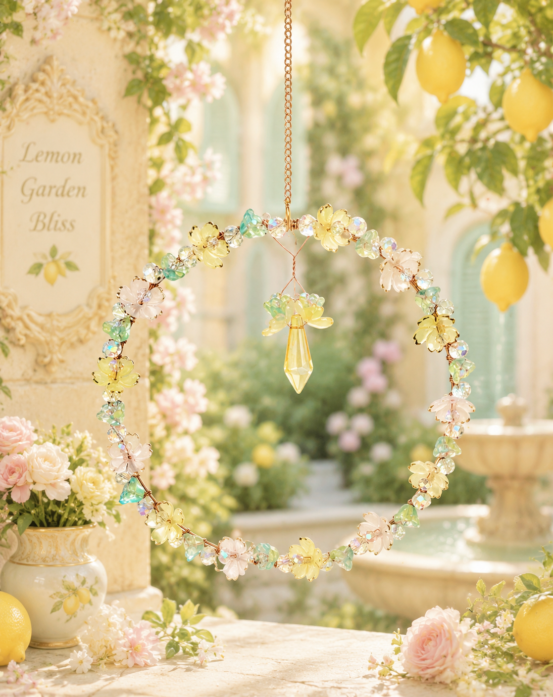 💛 Lemon & Acrylic Flowers Dream Catchers 💛